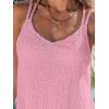imageCUPSHE Women Bathing Suit Cover Up Spaghetti Straps Swim Beach Dresses Hollow Out Swimsuit Coverup 2025Pink