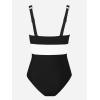 imageCUPSHE Women One Piece Swimsuit Bathing Suit Cutout V Neck Adjustable Straps Color Block O RingBlackWhite