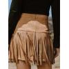 imageCUPSHE Women Skirts Terra Cotta High Waist Fringe Mini Skirt Short SkirtsCamel