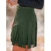 imageCUPSHE Women Skirts Terra Cotta High Waist Fringe Mini Skirt Short SkirtsDeep Olive