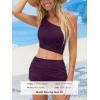 imageCUPSHE Womens Bikini Sets Two Piece Bathing Suit One Shoulder Ruched Mesh Mid Rise Skirt Bottom AsymmetricalWine Berry