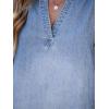 imageCUPSHE Womens Denim Mini Dress Jean Dresses V Neck Sleeveless Casual Summer Outfits 2025 TrendyDark Blue