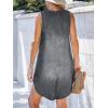 imageCUPSHE Womens Denim Mini Dress Jean Dresses V Neck Sleeveless Casual Summer Outfits 2025 TrendyDark Grey