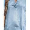 imageCUPSHE Womens Denim Mini Dress Jean Dresses V Neck Sleeveless Casual Summer Outfits 2025 TrendyLight Blue