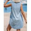 imageCUPSHE Womens Denim Mini Dress Jean Dresses V Neck Sleeveless Casual Summer Outfits 2025 TrendyLight Blue