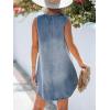 imageCUPSHE Womens Denim Mini Dress Jean Dresses V Neck Sleeveless Casual Summer Outfits 2025 TrendyNavy Blue