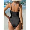 imageCUPSHE Womens One Piece Swimsuit Tummy Control Square Neck Bathing Suit Ruched Adjustable StrapsBlack