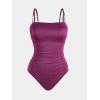 imageCUPSHE Womens One Piece Swimsuit Tummy Control Square Neck Bathing Suit Ruched Adjustable StrapsMulberry Purple