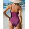 imageCUPSHE Womens One Piece Swimsuit Tummy Control Square Neck Bathing Suit Ruched Adjustable StrapsMulberry Purple
