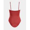 imageCUPSHE Womens One Piece Swimsuit Tummy Control Square Neck Bathing Suit Ruched Adjustable StrapsRaspberry Red