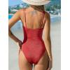 imageCUPSHE Womens One Piece Swimsuit Tummy Control Square Neck Bathing Suit Ruched Adjustable StrapsRaspberry Red