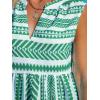 imageCUPSHE Womens Ruffle Beach Mini Dress Split V Neck A Line Sleeveless Geometric Stripe Tropical Leaf Pattern Summer DressesGreen Geometric