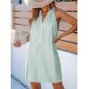 imageCUPSHE Womens Striped Summer Mini Dress A Line Button V Neck Sleeveless Casual DressesGreen