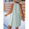 imageCUPSHE Womens Striped Summer Mini Dress A Line Button V Neck Sleeveless Casual DressesGreen