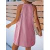 imageCUPSHE Womens Striped Summer Mini Dress A Line Button V Neck Sleeveless Casual DressesRed
