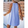 imageCUPSHE Womens Striped Summer Mini Dress A Line Button V Neck Sleeveless Casual DressesRoyal Blue