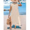 imageCUPSHE Womens Swimsuit Coverup Casual Sleeveless Side Split Long Cardigans V Neck Midi Beach DressKhaki