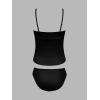 imageCUPSHE Womens Tankini Sets Two Piece Swimsuit Scoop Neck Mid Rise Adjustable Straps Shell Stitched XS4XLBlack