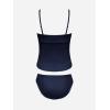 imageCUPSHE Womens Tankini Sets Two Piece Swimsuit Scoop Neck Mid Rise Adjustable Straps Shell Stitched XS4XLDark Blue
