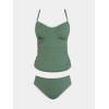 imageCUPSHE Womens Tankini Sets Two Piece Swimsuit Scoop Neck Mid Rise Adjustable Straps Shell Stitched XS4XLEucalyptus Green