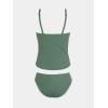 imageCUPSHE Womens Tankini Sets Two Piece Swimsuit Scoop Neck Mid Rise Adjustable Straps Shell Stitched XS4XLEucalyptus Green