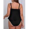 imageCUPSHE Womens Tankini Sets Two Piece Swimsuit Scoop Neck Mid Rise Adjustable Straps Shell Stitched XS4XLPblack