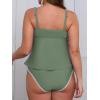 imageCUPSHE Womens Tankini Sets Two Piece Swimsuit Scoop Neck Mid Rise Adjustable Straps Shell Stitched XS4XLPeucalyptus Green