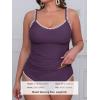 imageCUPSHE Womens Tankini Sets Two Piece Swimsuit Scoop Neck Mid Rise Adjustable Straps Shell Stitched XS4XLPplum Purple