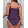 imageCUPSHE Womens Tankini Sets Two Piece Swimsuit Scoop Neck Mid Rise Adjustable Straps Shell Stitched XS4XLPplum Purple