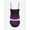 imageCUPSHE Womens Tankini Sets Two Piece Swimsuit Scoop Neck Mid Rise Adjustable Straps Shell Stitched XS4XLPplum Purple