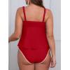 imageCUPSHE Womens Tankini Sets Two Piece Swimsuit Scoop Neck Mid Rise Adjustable Straps Shell Stitched XS4XLPred