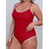 imageCUPSHE Womens Tankini Sets Two Piece Swimsuit Scoop Neck Mid Rise Adjustable Straps Shell Stitched XS4XLPred