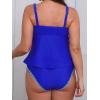 imageCUPSHE Womens Tankini Sets Two Piece Swimsuit Scoop Neck Mid Rise Adjustable Straps Shell Stitched XS4XLProyal Blue