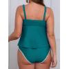 imageCUPSHE Womens Tankini Sets Two Piece Swimsuit Scoop Neck Mid Rise Adjustable Straps Shell Stitched XS4XLPteal