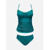 imageCUPSHE Womens Tankini Sets Two Piece Swimsuit Scoop Neck Mid Rise Adjustable Straps Shell Stitched XS4XLPteal