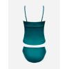 imageCUPSHE Womens Tankini Sets Two Piece Swimsuit Scoop Neck Mid Rise Adjustable Straps Shell Stitched XS4XLPteal