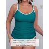 imageCUPSHE Womens Tankini Sets Two Piece Swimsuit Scoop Neck Mid Rise Adjustable Straps Shell Stitched XS4XLPteal
