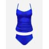 imageCUPSHE Womens Tankini Sets Two Piece Swimsuit Scoop Neck Mid Rise Adjustable Straps Shell Stitched XS4XLRoyal Blue