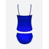 imageCUPSHE Womens Tankini Sets Two Piece Swimsuit Scoop Neck Mid Rise Adjustable Straps Shell Stitched XS4XLRoyal Blue