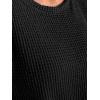 imageCUPSHE Ribbed Knit Long Sleeve and Short Pajama Sets 2 Piece Button Down Long Sleeve PJs for Women Soft LoungewearAblack