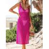 imageCUPSHE Women Crochet Swimsuit Cover Up Sleeveless Hollow Out Long Swimwear Coverup 2025 Split Mesh Beach DressHot Pink