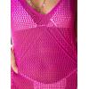 imageCUPSHE Women Crochet Swimsuit Cover Up Sleeveless Hollow Out Long Swimwear Coverup 2025 Split Mesh Beach DressHot Pink