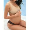 imageCUPSHE Womens Maternity Bikini Sets Pregnancy Swimsuit Low Rise Scalloped Scoop Neck Adjustable Straps Back HookBeigeBrown