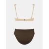 imageCUPSHE Womens Maternity Bikini Sets Pregnancy Swimsuit Low Rise Scalloped Scoop Neck Adjustable Straps Back HookBeigeBrown