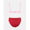 imageCUPSHE Womens Maternity Bikini Sets Pregnancy Swimsuit Low Rise Scalloped Scoop Neck Adjustable Straps Back HookPinkRed