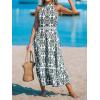 imageCUPSHE Womens Midi Dress Halter Paisley Sleeveless Cutout Waist Long Beach Boho Summer DressBlack Paisley