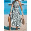 imageCUPSHE Womens Midi Dress Halter Paisley Sleeveless Cutout Waist Long Beach Boho Summer DressBlack Paisley