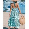 imageCUPSHE Womens Midi Dress Halter Paisley Sleeveless Cutout Waist Long Beach Boho Summer DressGreen Paisley