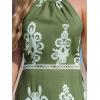 imageCUPSHE Womens Midi Dress Halter Paisley Sleeveless Cutout Waist Long Beach Boho Summer DressGreen Printed