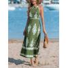 imageCUPSHE Womens Midi Dress Halter Paisley Sleeveless Cutout Waist Long Beach Boho Summer DressGreen Printed